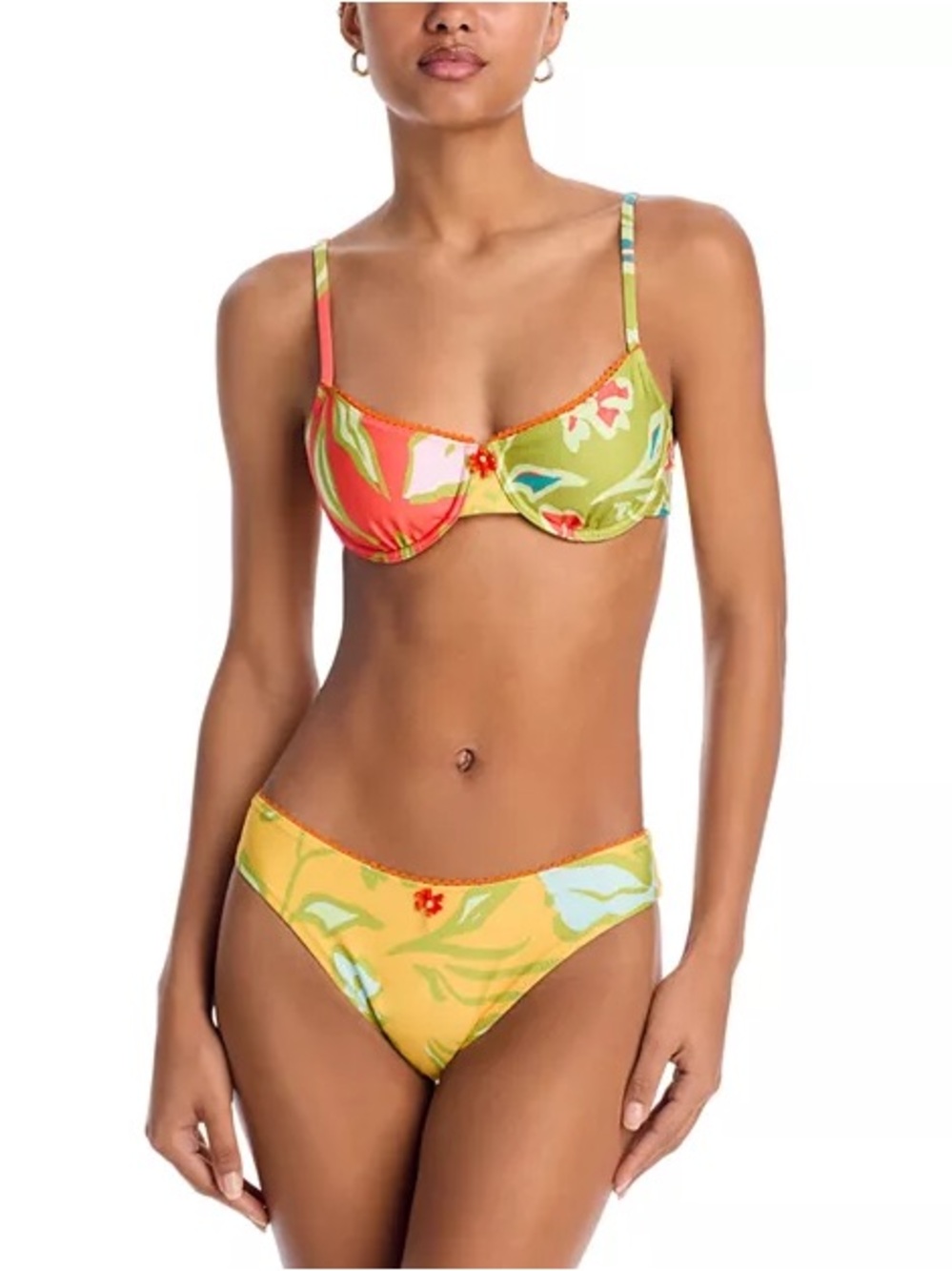 Solid & Striped The Daphne Bikini Top & Bottom In Hibiscus Print Size Small